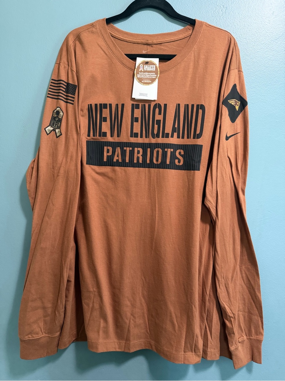 Nike New England Patriots Men's Salute To Service NFL Long Sleeve Shirt 3XL NEW
